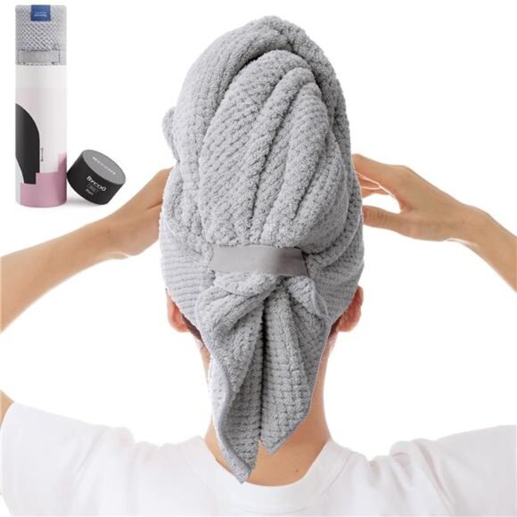Large Microfiber Hair Towel Wrap for Women, Anti Frizz Hair Drying Towel - Picture 1 of 7